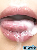 Semen bubbling and cumshot chewing
